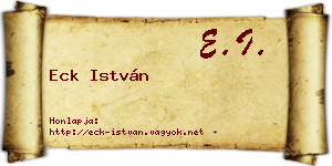 Eck István névjegykártya