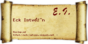 Eck István névjegykártya